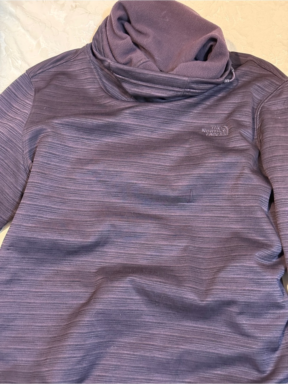 The North Face Lavender Stripe Cowl Neck Pullover